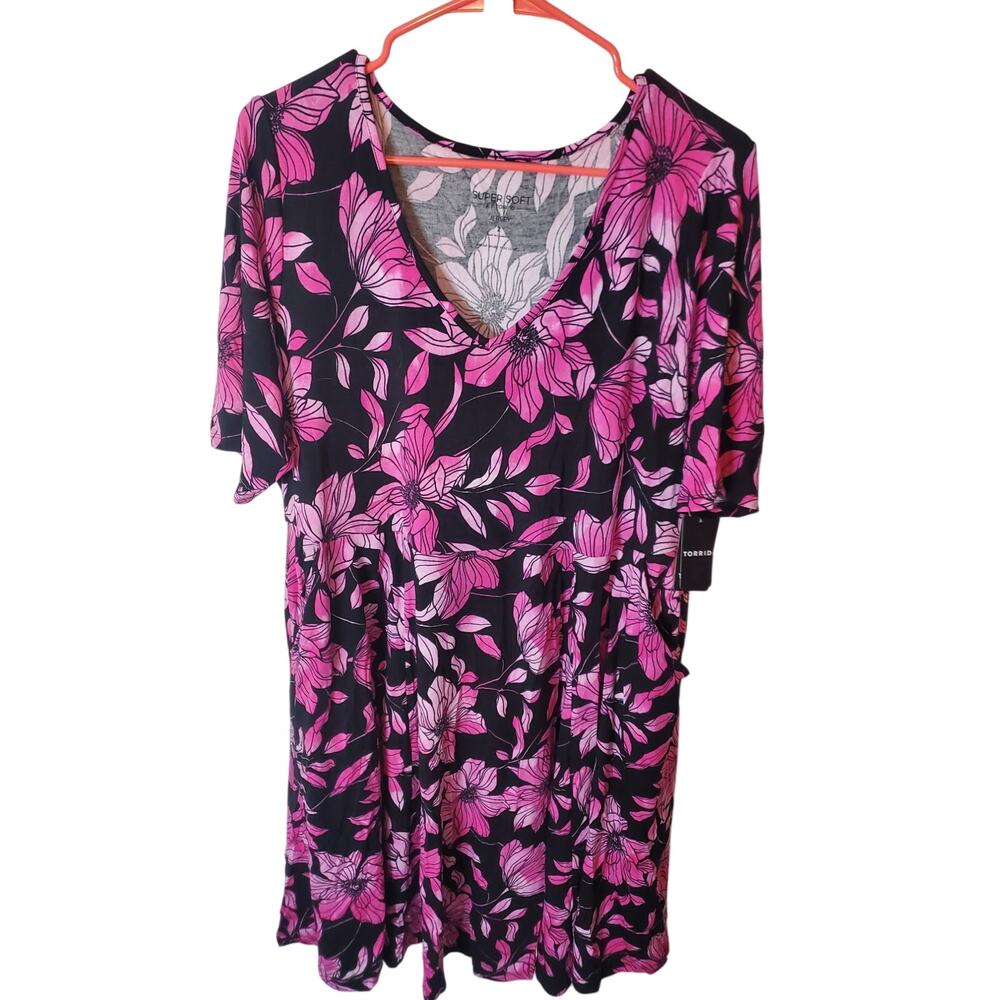 Torrid Mini Super Soft Skater Dress, Kiara Floral, NWT, 2X